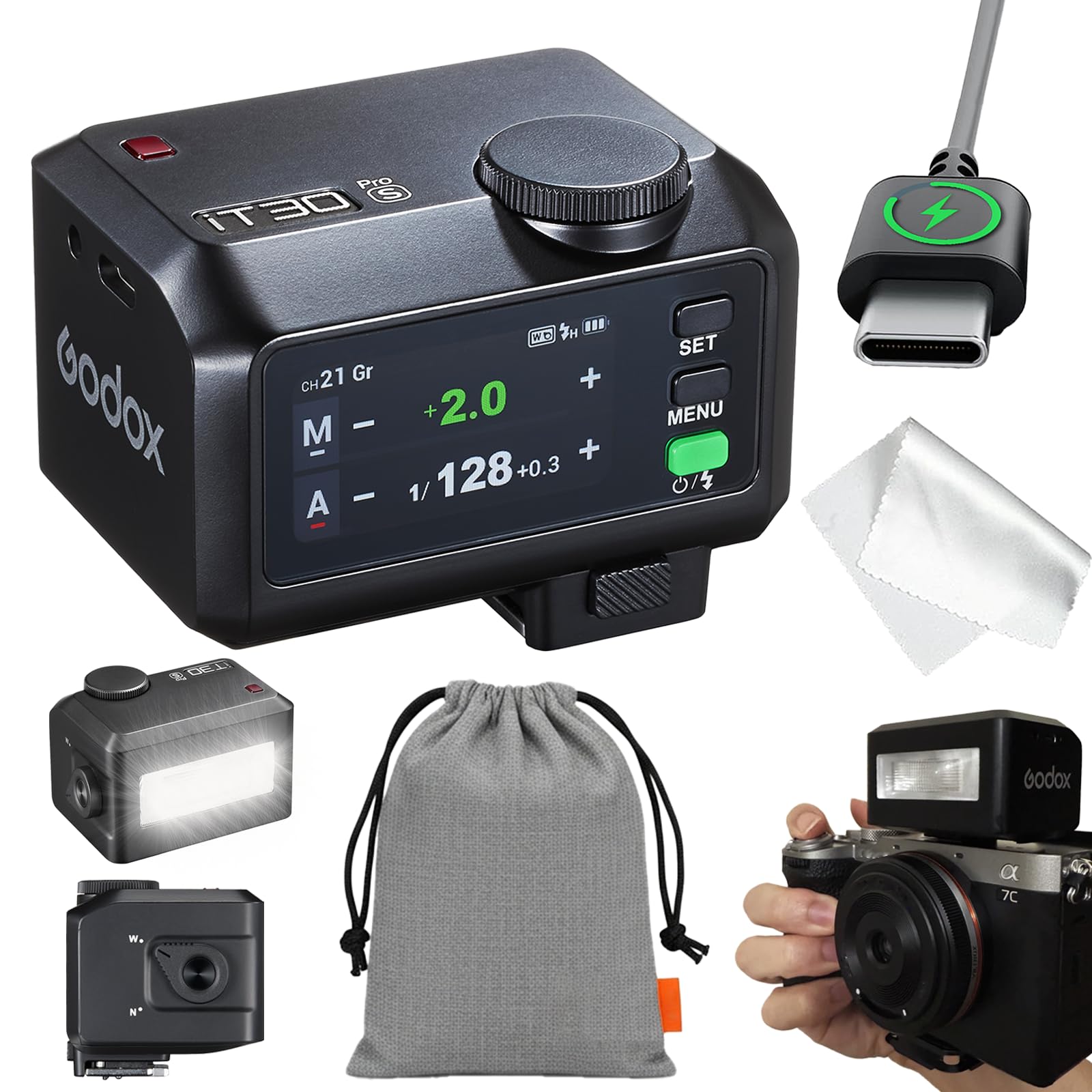GODOX iT30pro s for Sony - GoDOx IT30 Pro for Sony GODox iT30 PRO GodOX TTL Flash, Wireless Master & Receiver, HSS 1/8000 Second, 2.4G Wireless, Touchscreen, GodOX Flash (Black)
